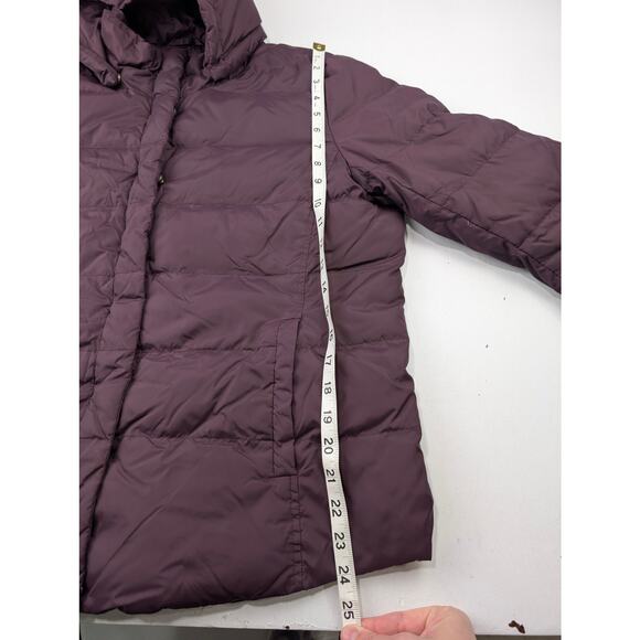Eileen Fisher Women's Size Large Hooded Down Puffer Jacket Plum - Picture 11 of 12